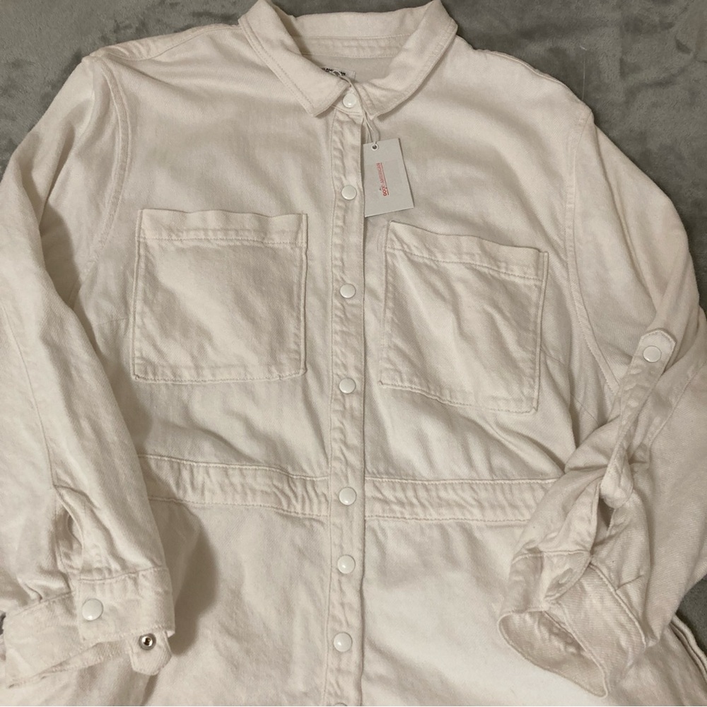 Good American Women’s Romper White Collared Size 7 - Picture 15 of 16